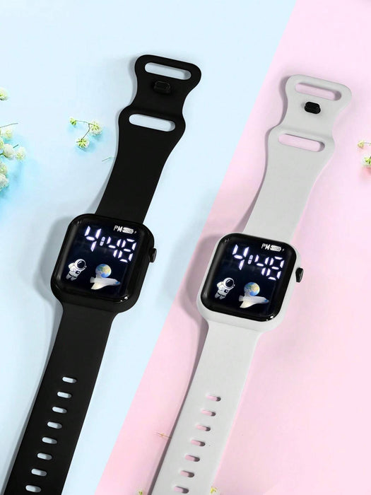 SHEIN 2 relojes electrónicos deportivos informales con correa de TPU