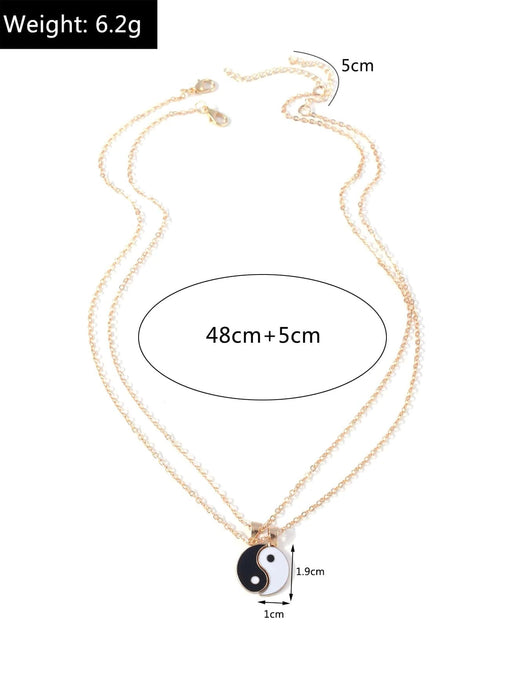 Conjunto de 2 collares con dijes de Yin y Yang para parejas