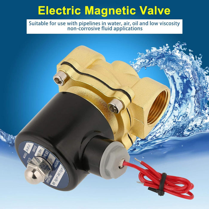 2W - 200 - 20 PT3/4 - Válvula solenoide de cobre normalmente cerrada, 110 V CA 11 7 5,5 cm - Quierox - Tienda Online