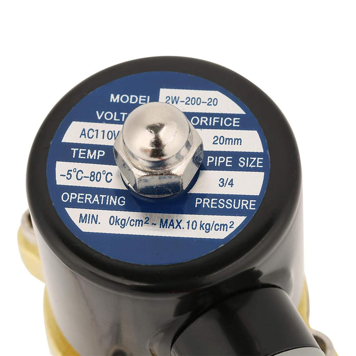 2W - 200 - 20 PT3/4 - Válvula solenoide de cobre normalmente cerrada, 110 V CA 11 7 5,5 cm - Quierox - Tienda Online