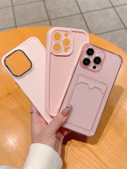 3 fundas protectoras de TPU para teléfono, color rosa mate, para iPhone 13Pro - Quierox - Tienda Online