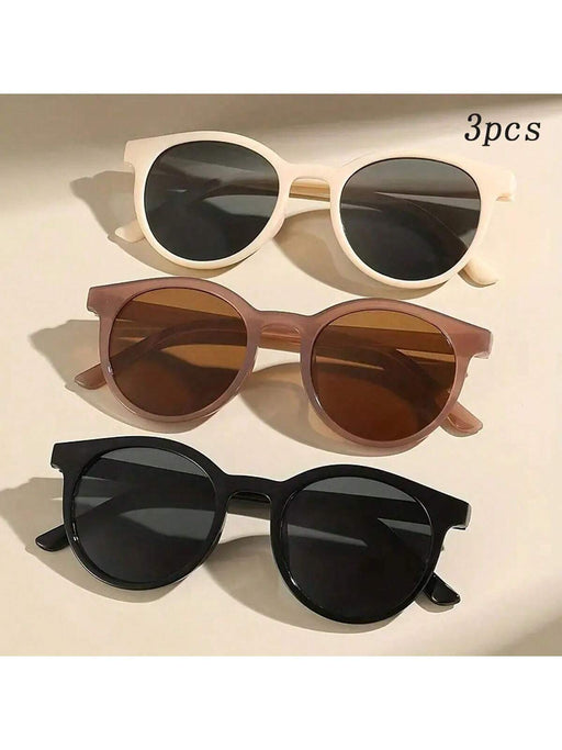 3 gafas de sol retro redondas pequeñas adecuadas para niños y niñas con caras redondas - Quierox - Tienda Online