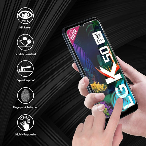 3 Orzero Max Protector de pantalla de vidrio templado LG K50 - Quierox - Tienda Online