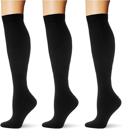 (3 pares) Calcetines de compresión de 20 - 30 mmHg, largos hasta la rodilla, para mujeres y hombres - Quierox - Tienda Online