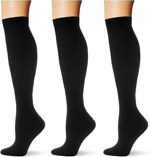 (3 pares) Calcetines de compresión de 20 - 30 mmHg, largos hasta la rodilla, para mujeres y hombres - Quierox - Tienda Online