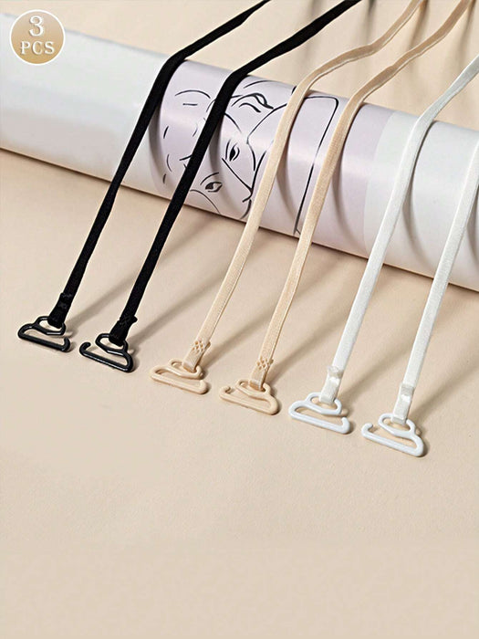 3 pares de correas de sostén delgadas de tela con correas de hombro invisibles - Quierox - Tienda Online
