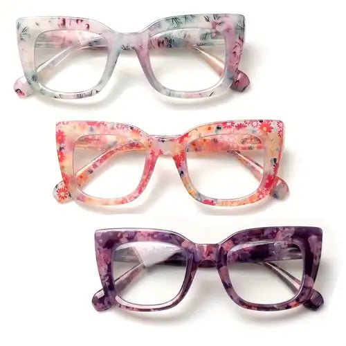 3 pares de Gafas de Lectura con Marco y Diseño Floral De 1.25+ - Quierox - Tienda Online