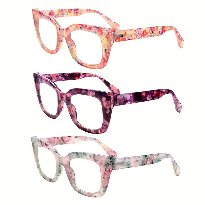 3 pares de Gafas de Lectura con Marco y Diseño Floral De 1.25+ - Quierox - Tienda Online