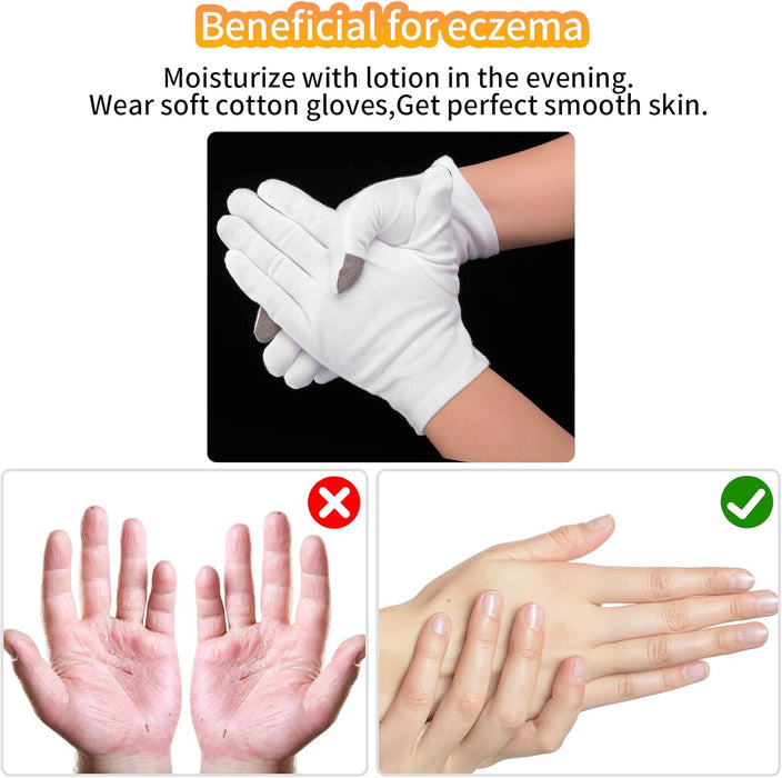 3 pares de guantes humectantes de algodón blanco para pantalla táctil - Quierox - Tienda Online