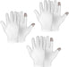 3 pares de guantes humectantes de algodón blanco para pantalla táctil - Quierox - Tienda Online