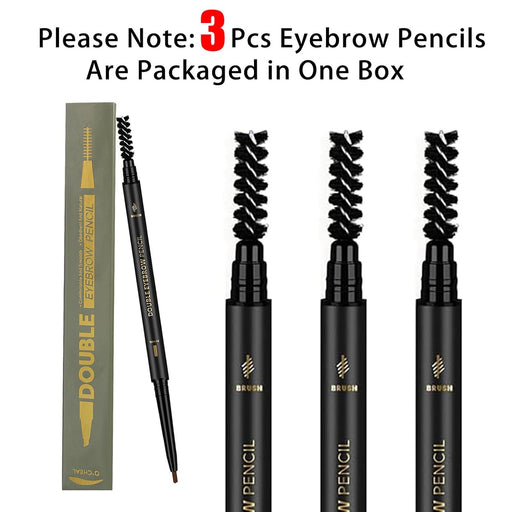 3 piezas de lápiz de cejas impermeables marrón oscuro - Quierox - Tienda Online