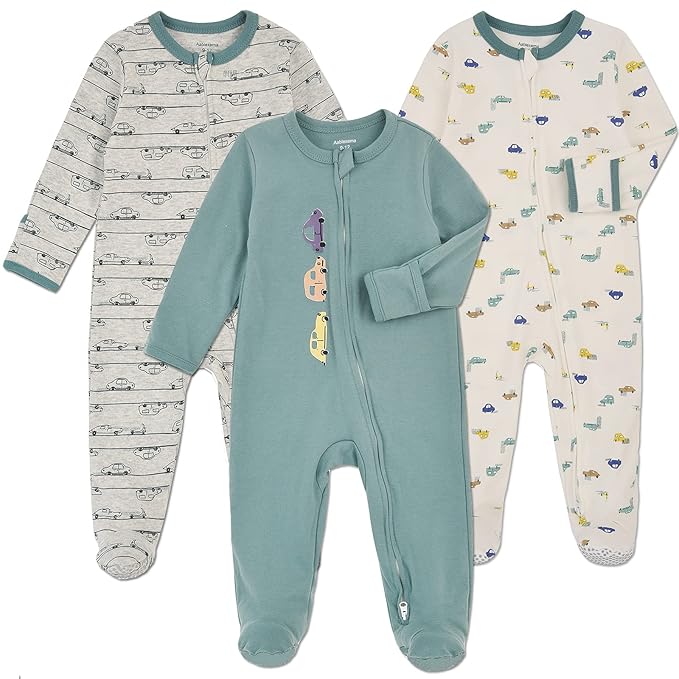 3 Pijama enterizo para bebé con puños tipo manopla - Quierox - Tienda Online
