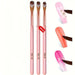 3 pinceles de uñas acrílicas con mango rosa - Quierox - Tienda Online