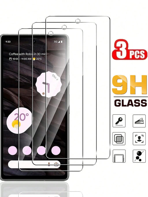 3 protectores de pantalla de alta definición, antiarañazos y antiexplosión para Google Pixel 6 - Quierox - Tienda Online