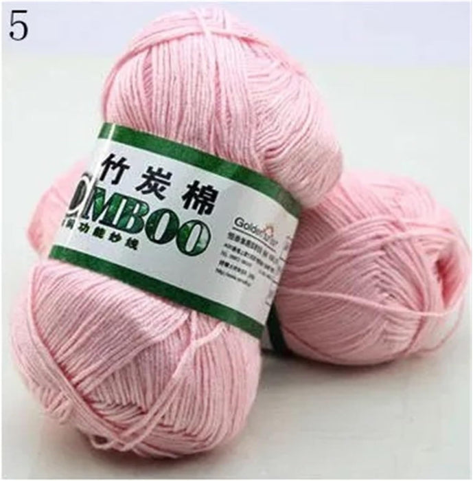 3 unidades 50g metros suave y liso algodón de bambú Natural tejido a mano - Quierox - Tienda Online