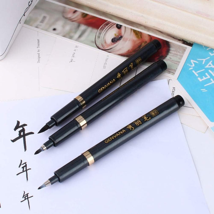 3 unids chino japonés caligrafía shodo pincel tinta pluma escritura dibujo artesanía SG - Quierox - Tienda Online
