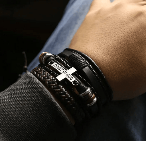 3 unids/set pulseras de cuero brazaletes para hombres - Quierox - Tienda Online