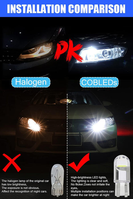 30 focos LED con cuña T10, bombillas COB sin errores para cúpula de coche - Quierox - Tienda Online