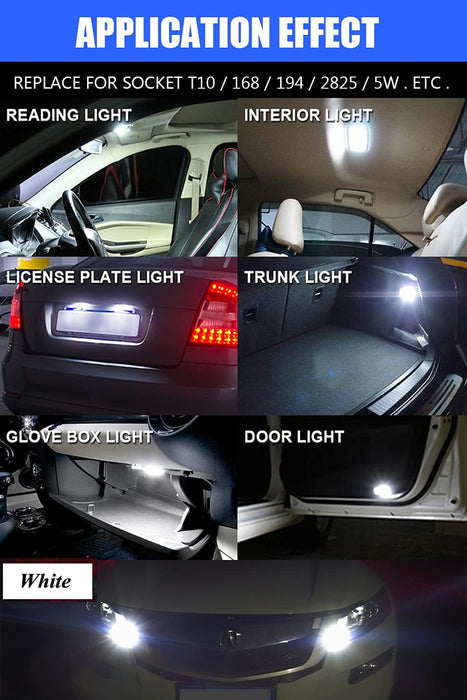 30 focos LED con cuña T10, bombillas COB sin errores para cúpula de coche - Quierox - Tienda Online