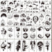 30 hojas de tatuajes temporales30 de planeta negro de montaña para hombres y mujeres - Quierox - Tienda Online