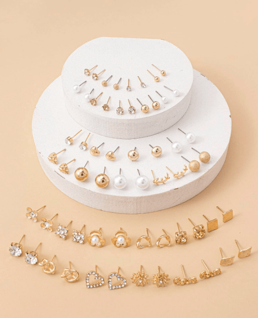 30 pares de pendientes con decoración de diamantes de imitación - Quierox - Tienda Online