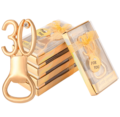 30 Piezas Abridor de botellas dorado para fiesta de 30° cumpleaños, regalos de aniversario de boda, recuerdos - Quierox - Tienda Online