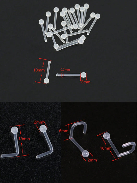 30 piezas Simples Tachones nasales transparentes y casuales - Quierox - Tienda Online