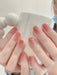 30 Uñas postizas cortas estilo ataúd con degradado rosa nude, estilo japonés. - Quierox - Tienda Online
