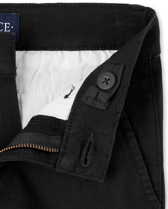 The Children's Place  Pantalones chinos ajustados elásticos de uniforme para niños - black