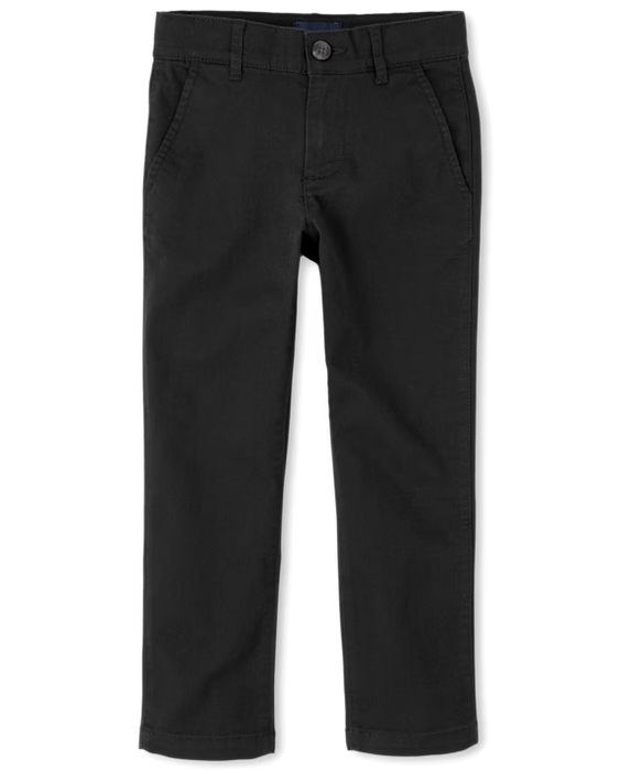 The Children's Place  Pantalones chinos ajustados elásticos de uniforme para niños - black