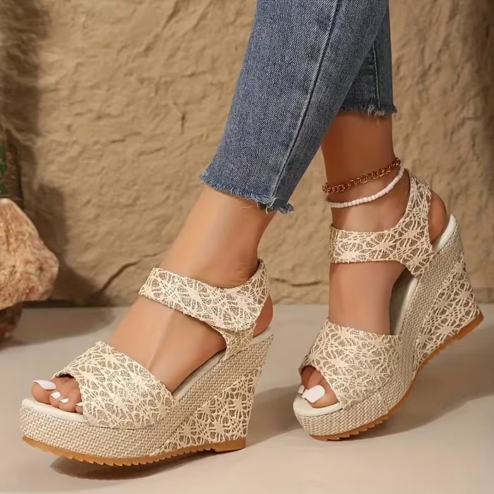 Sandalias de cuña de verano para mujer, elegantes y con tacones gruesos