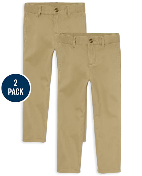 The Children’s Place Paquete de 5 pantalones chinos elásticos de uniforme para niños