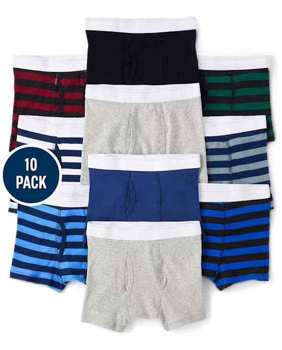 The Children's Place Calzoncillos tipo bóxer para niño Ropa interior paquete de 10