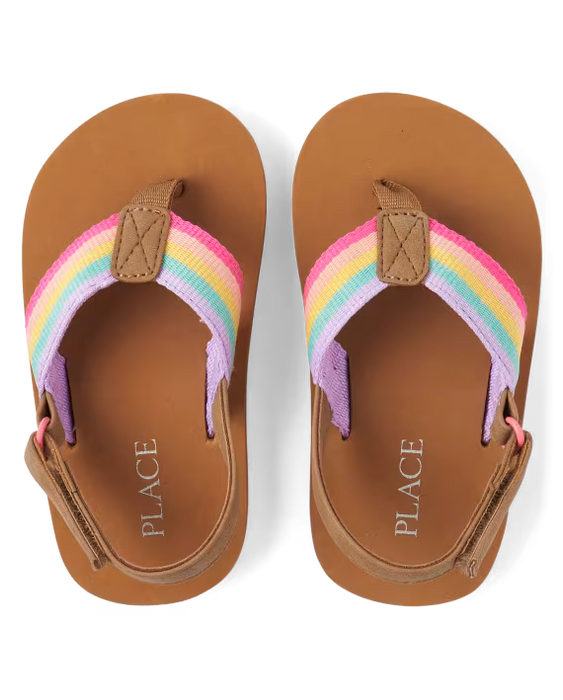 The Children's Place Chanclas de arcoíris para niñas pequeñas - multi
