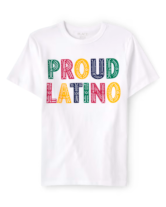 The Children's Place Camiseta con estampado "Orgulloso Latino" para niños - blanca