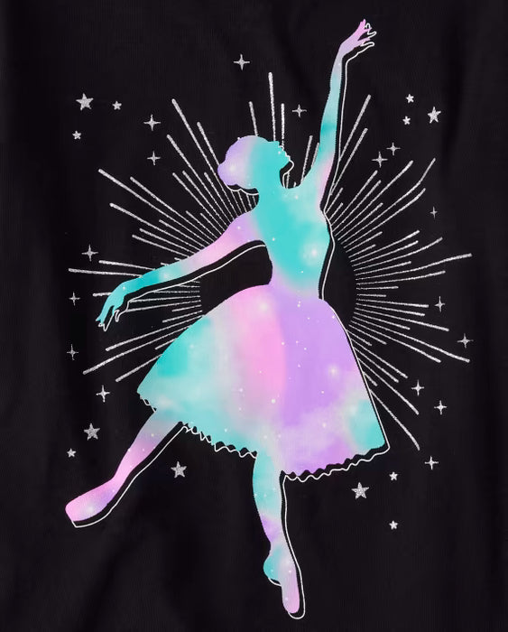 The Children's Place Camiseta con estampado de bailarina para niñas - black