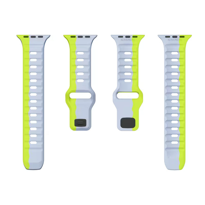 Correa de silicona bicolor con hebilla ondulada y reversa, compatible con Apple Watch Ultra2