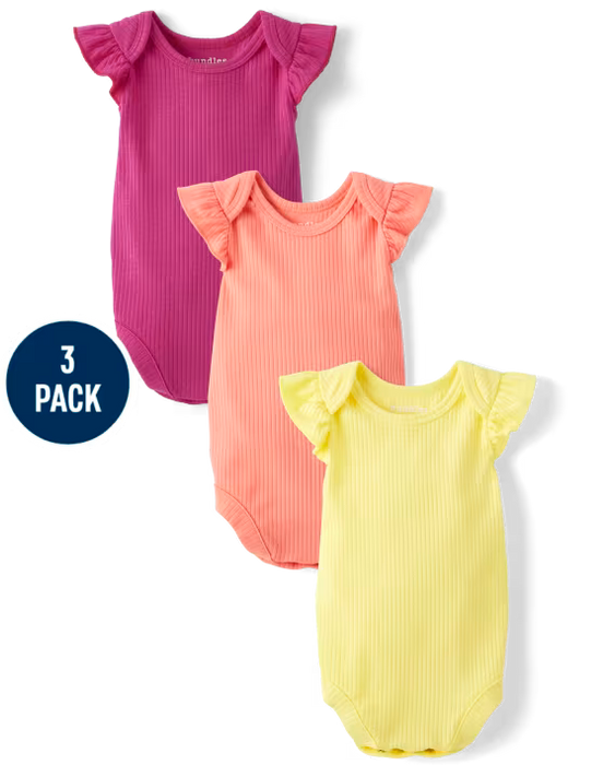 The Children's Place  Bebé niña Ribbed Enterizo 3-Pack