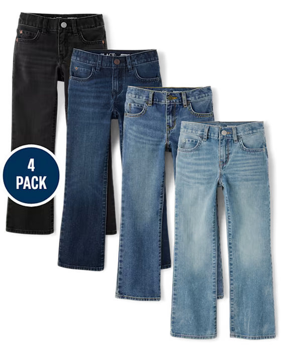 Childrens place Pack de 4 pantalones vaqueros de bota para niño - multicolor