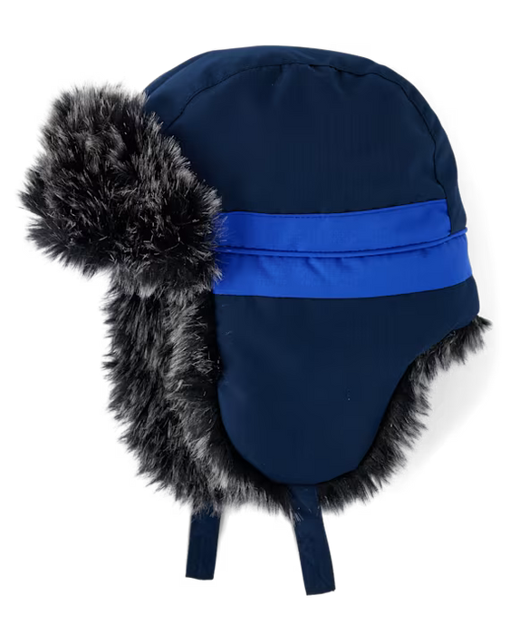 The Children's Place Niños pequeños Boys Colorblock Trapper Sombreros - blue