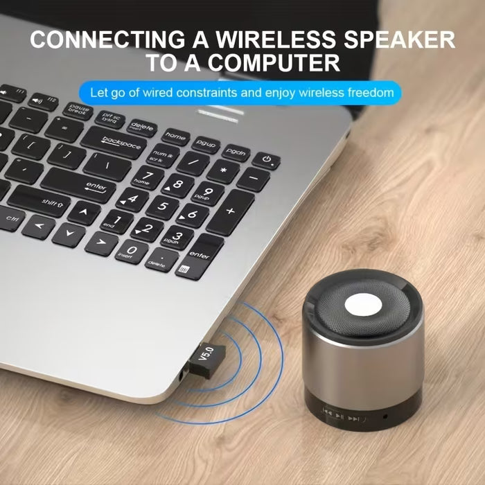 Adaptador Inalámbrico USB 5.0 para Ordenador, Transmisor de Audio para Escritorio y Portátil