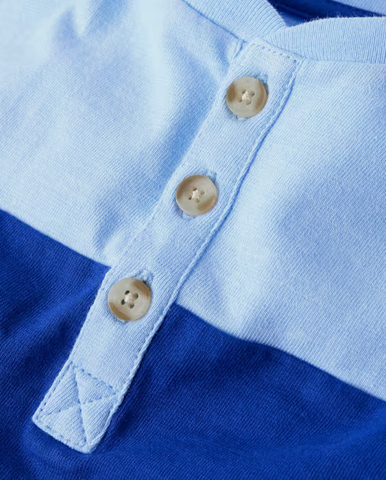 Childrens place Camiseta Henley de bloques de color para niño - Little Essentials - azul