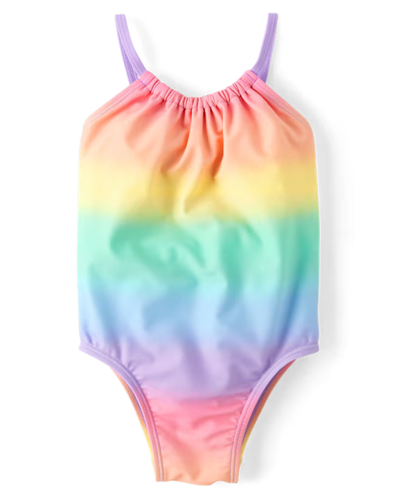 The Children's Place Traje de baño de una pieza con efecto degradado arcoíris para bebés y niñas pequeñas - rosa