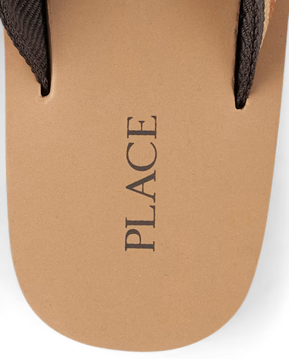 The Children's Place Chanclas de rayas para niños - color canela