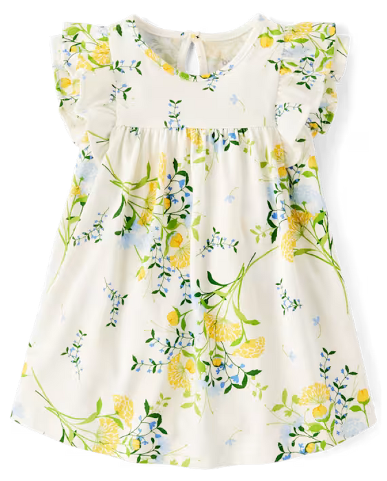 The Children's Place Body de bebé niña con estampado floral y volantes - blanco