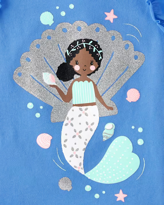 The Children's Place Pack de 3 camisetas sin mangas con volantes y estampado para niñas pequeñas