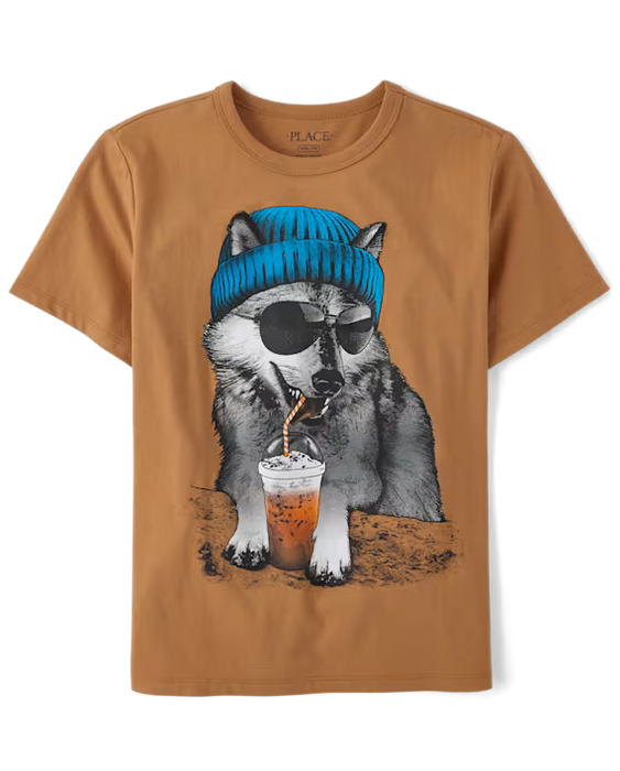 The Children's Place Camiseta estampada de lobo para niño