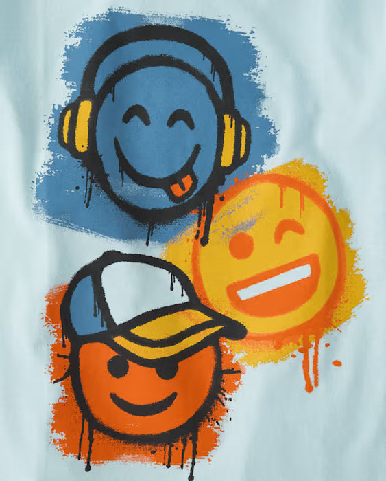 The Children’s Place Camiseta con estampado de emojis para niño