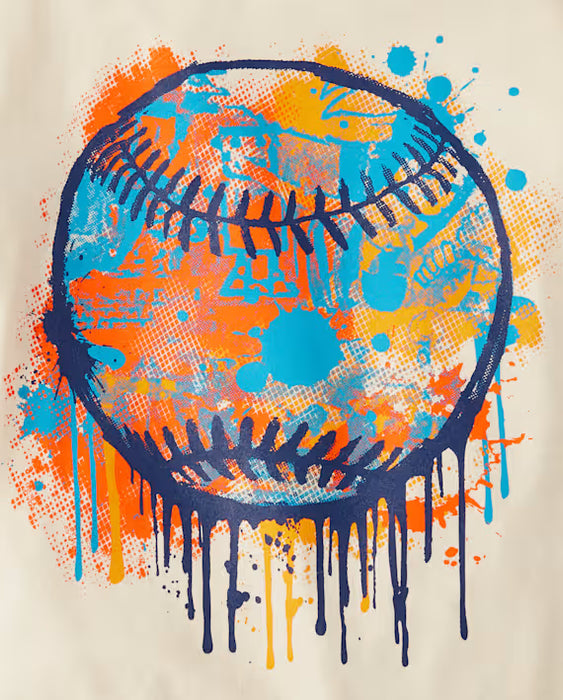 Camiseta de béisbol para niño con estampado - color crema