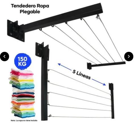 Tendedero Ropa Plegable Acero Soporte